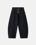 Metal Clasp Raw Barrel Jeans | Inflation Streetwear