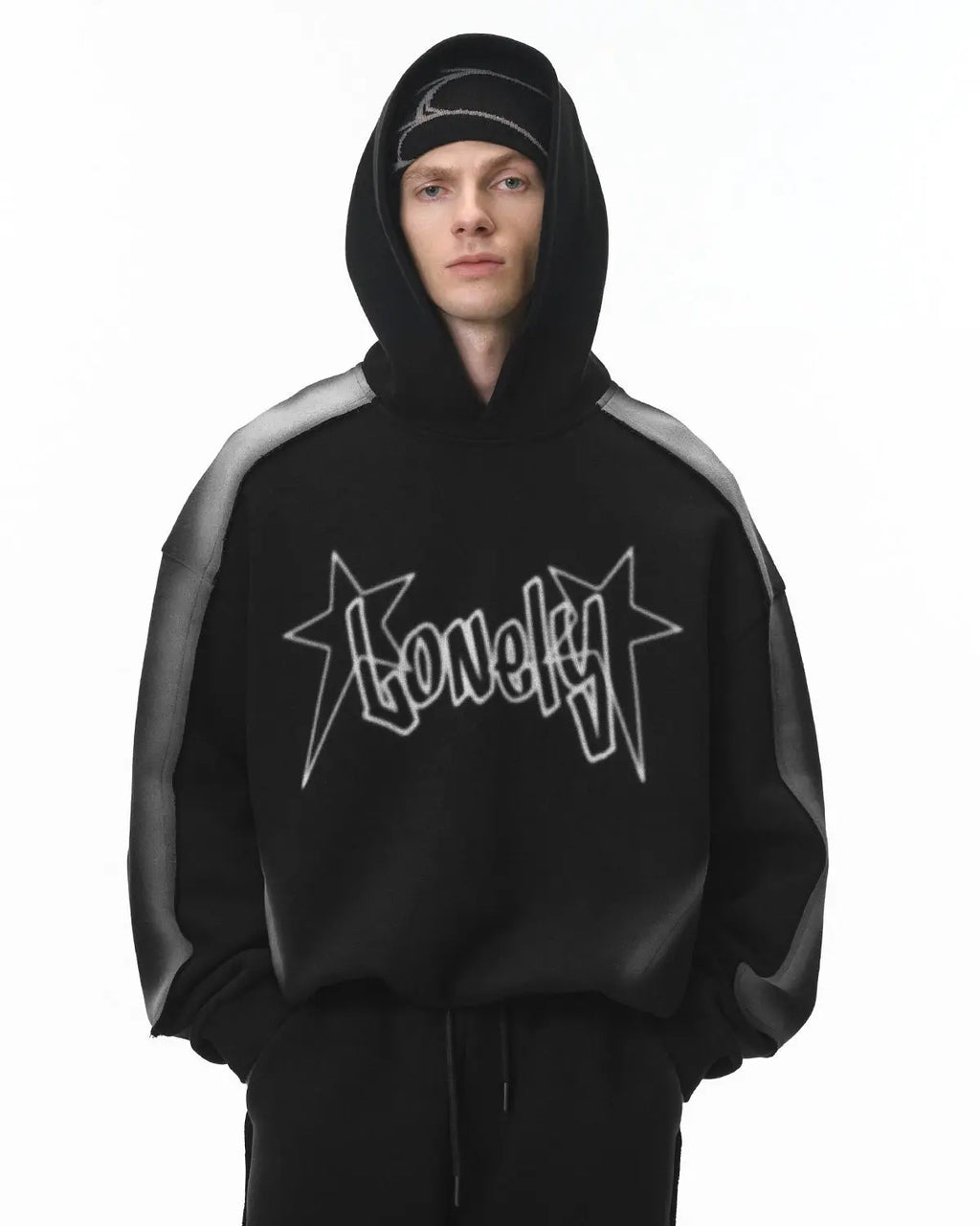 Stitching Spray-Painted Hoodies | Inflation Streetwear