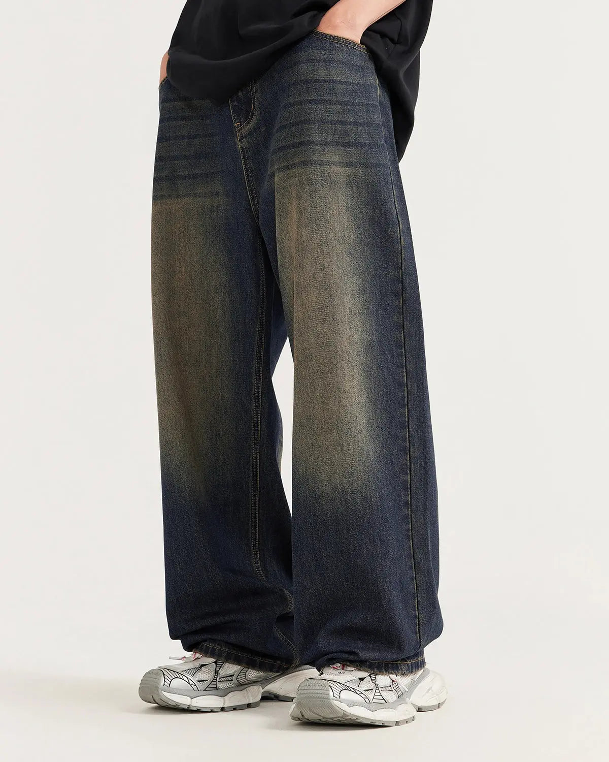 Monkey Wash Wide Leg Jeans | Inflation Streetwear