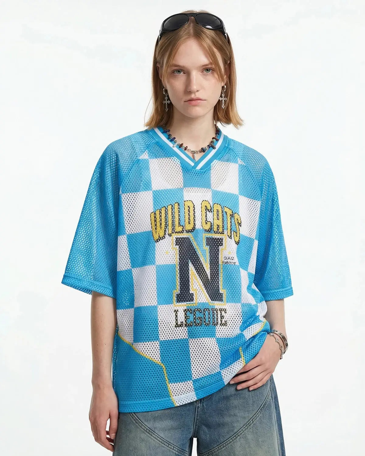 Varsity Checkerboard Mesh Jersey | Inflation Streetwear