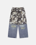 Patchwork Effect Print Baggy Jeans | Inflation Streetwear
