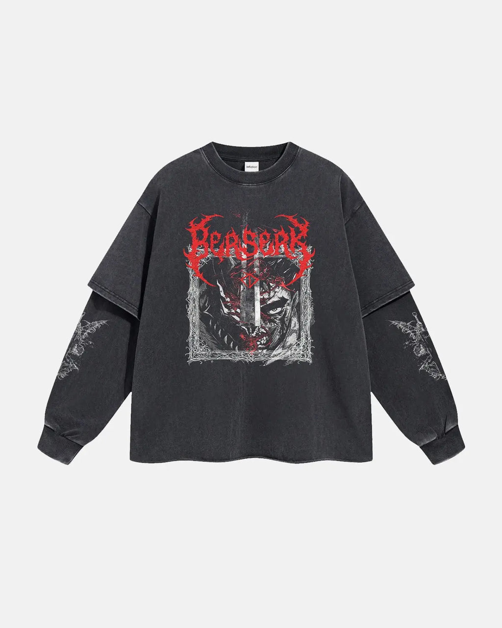 Graphic Distressed Acid Wash Layered Tshirts  | Inflation Streetwear