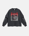 Graphic Distressed Acid Wash Layered Tshirts  | Inflation Streetwear