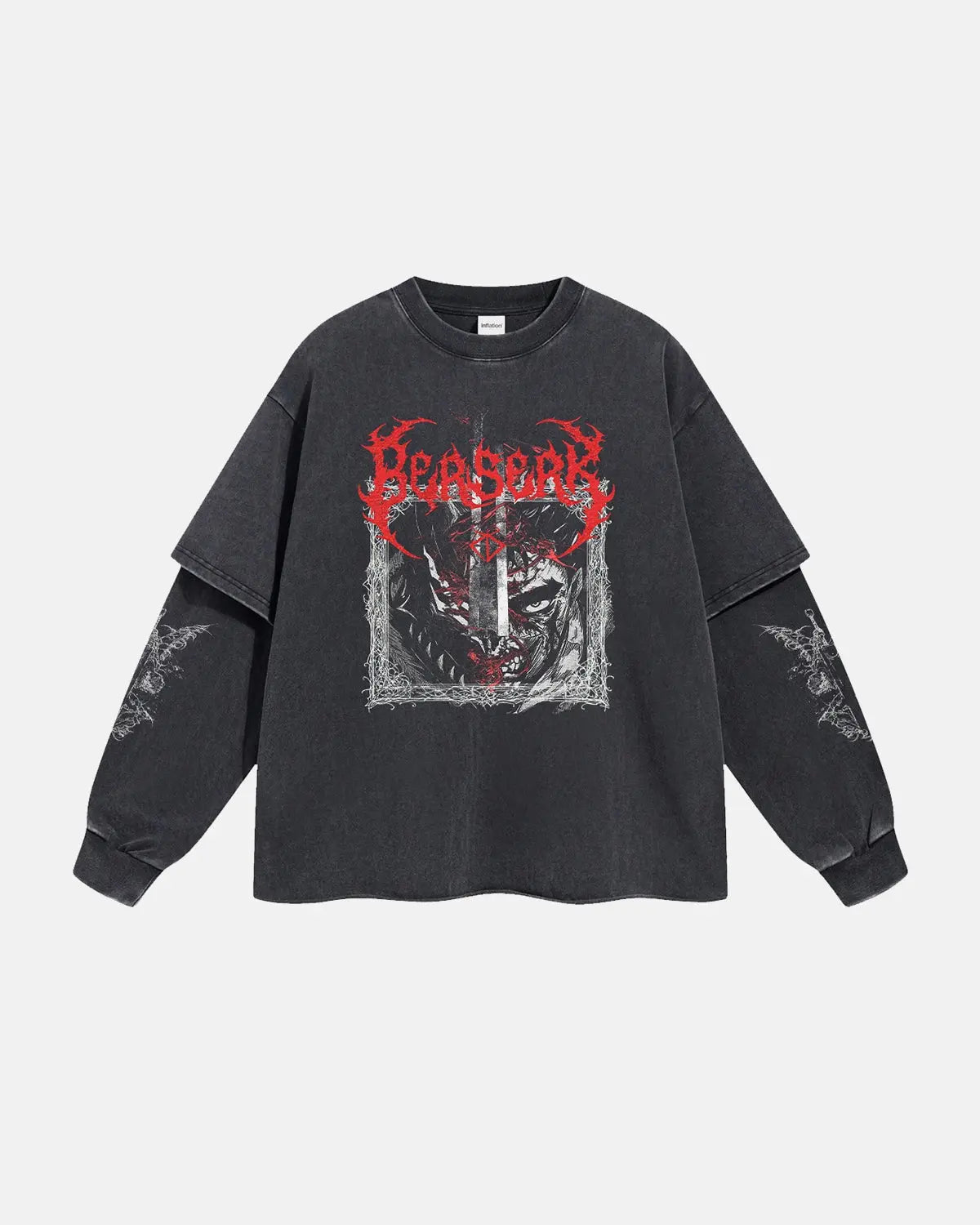 Graphic Distressed Acid Wash Layered Tshirts  | Inflation Streetwear