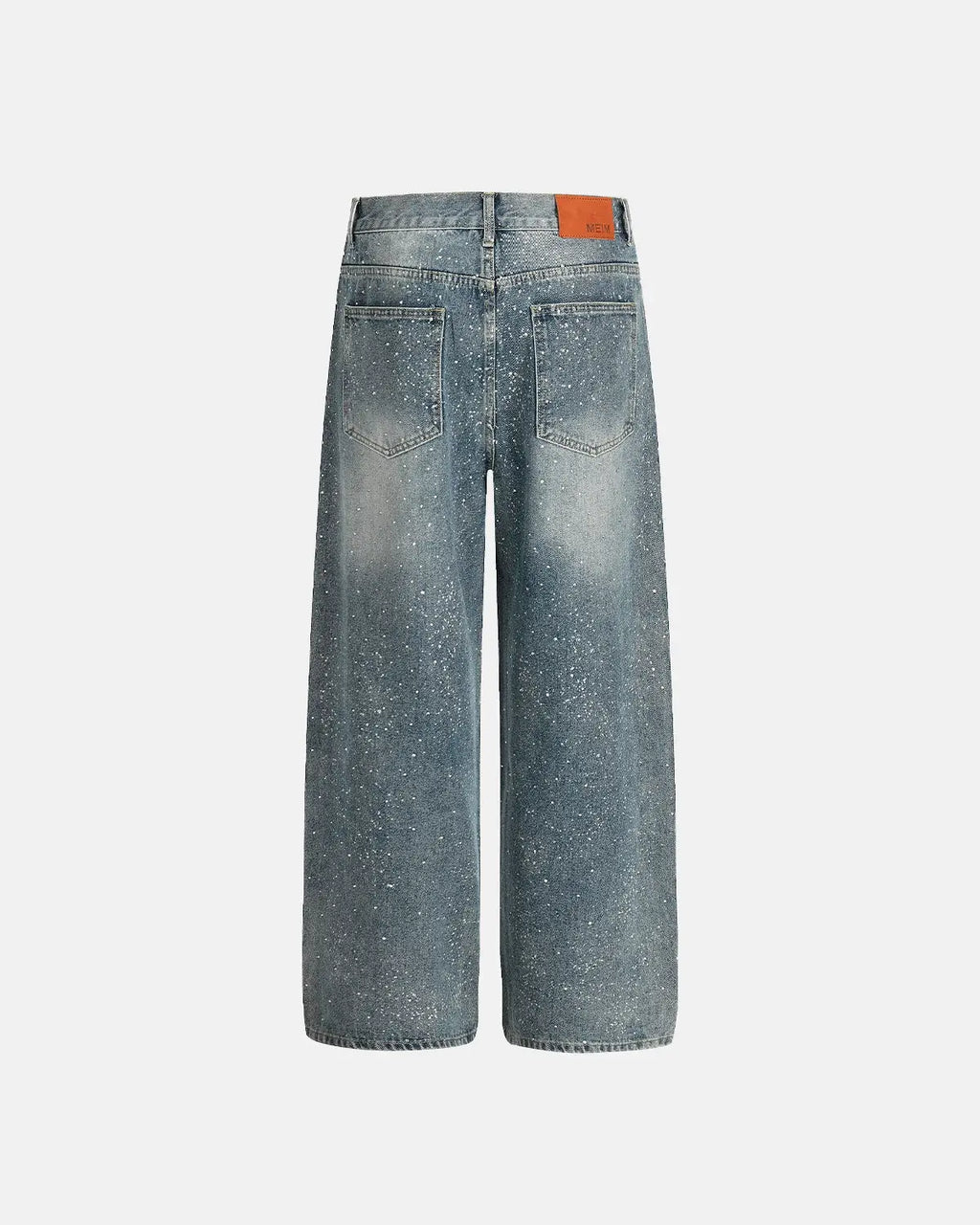 Rhinestone Straight Leg Denim Jeans | Inflation Streetwear
