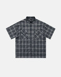 Plaid Script Embroidered Shirt | Inflation Streetwear