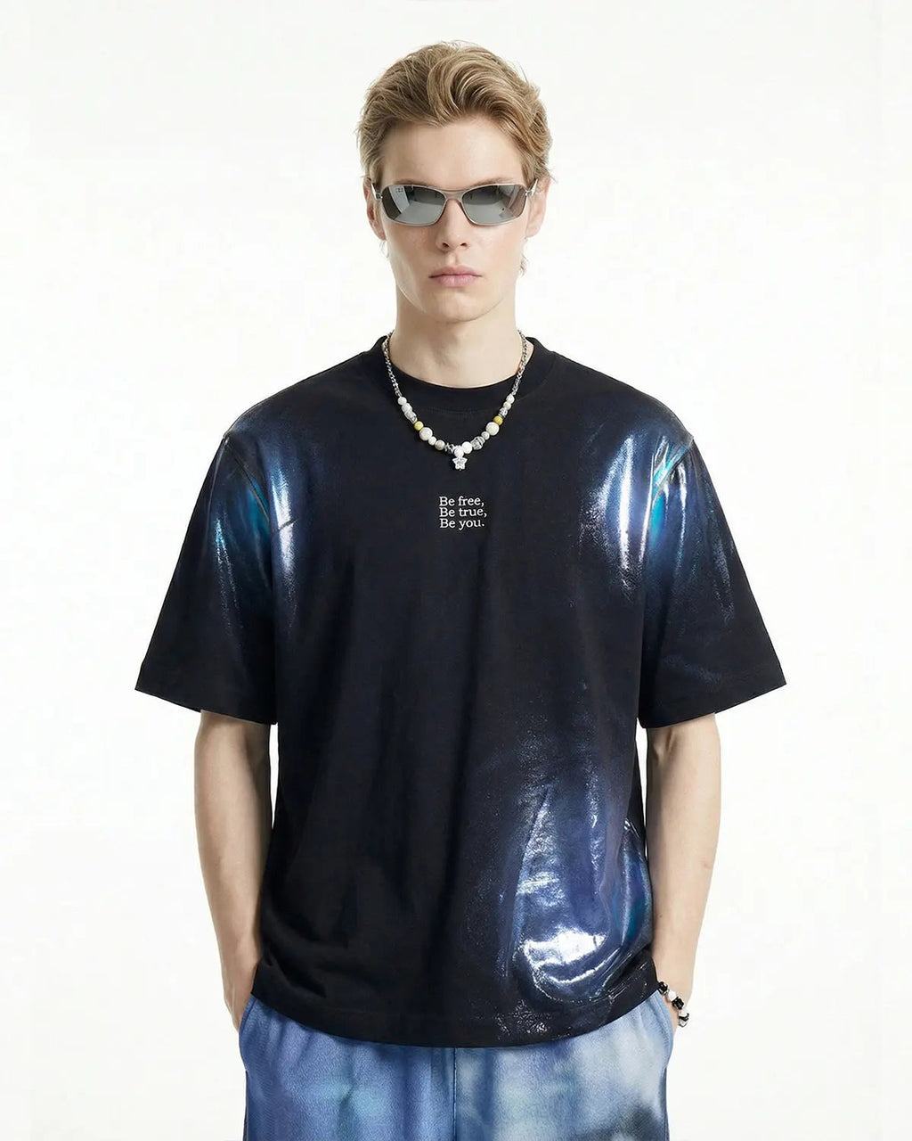 Iridescent Shimmer Oversized T-Shirt | Inflation Streetwear