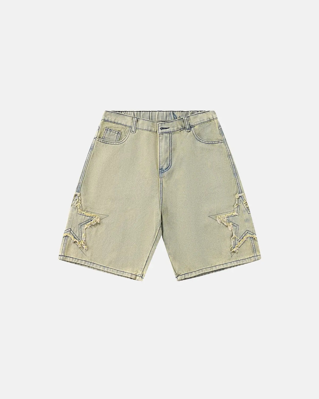 Star Patch Distressed Baggy Jorts | Inflation Streetwear