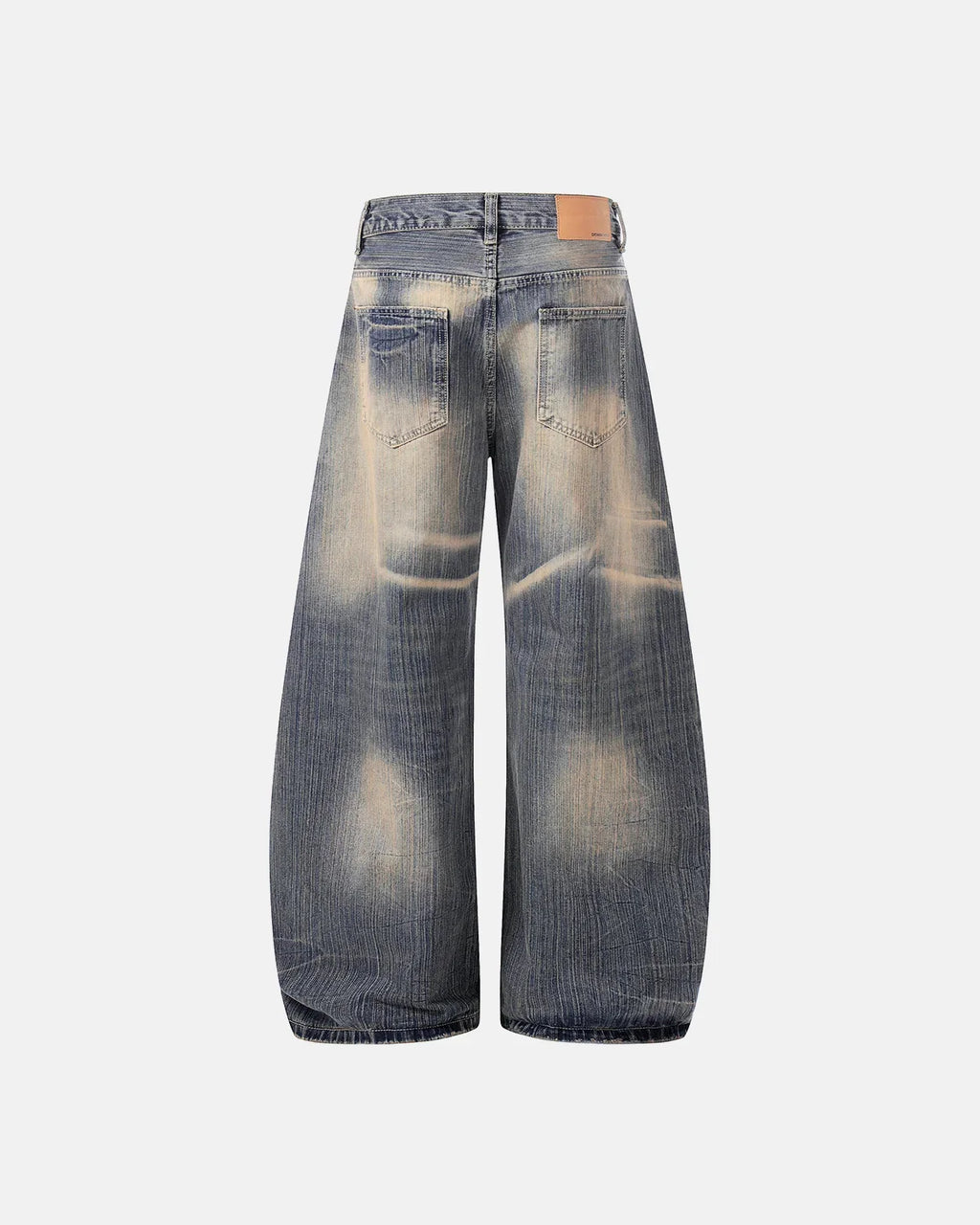 Bamboo Weave Dirty Wash Barrel Jeans | Inflation Streetwear
