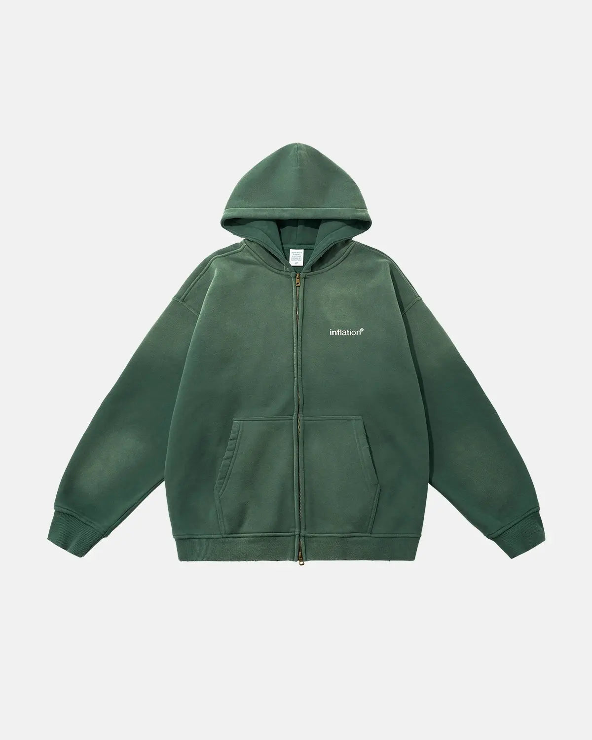 Green Monkey Wash Zip Up Hoodies | Inflation Streetwear