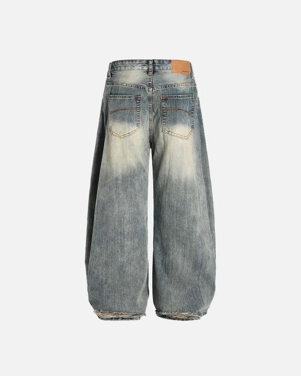 Washed  Bamboo Weave Baggy Bootcut Jeans | Inflation Streetwear