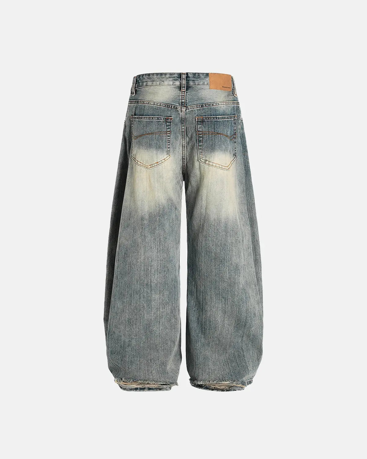 Washed  Bamboo Weave Baggy Bootcut Jeans | Inflation Streetwear