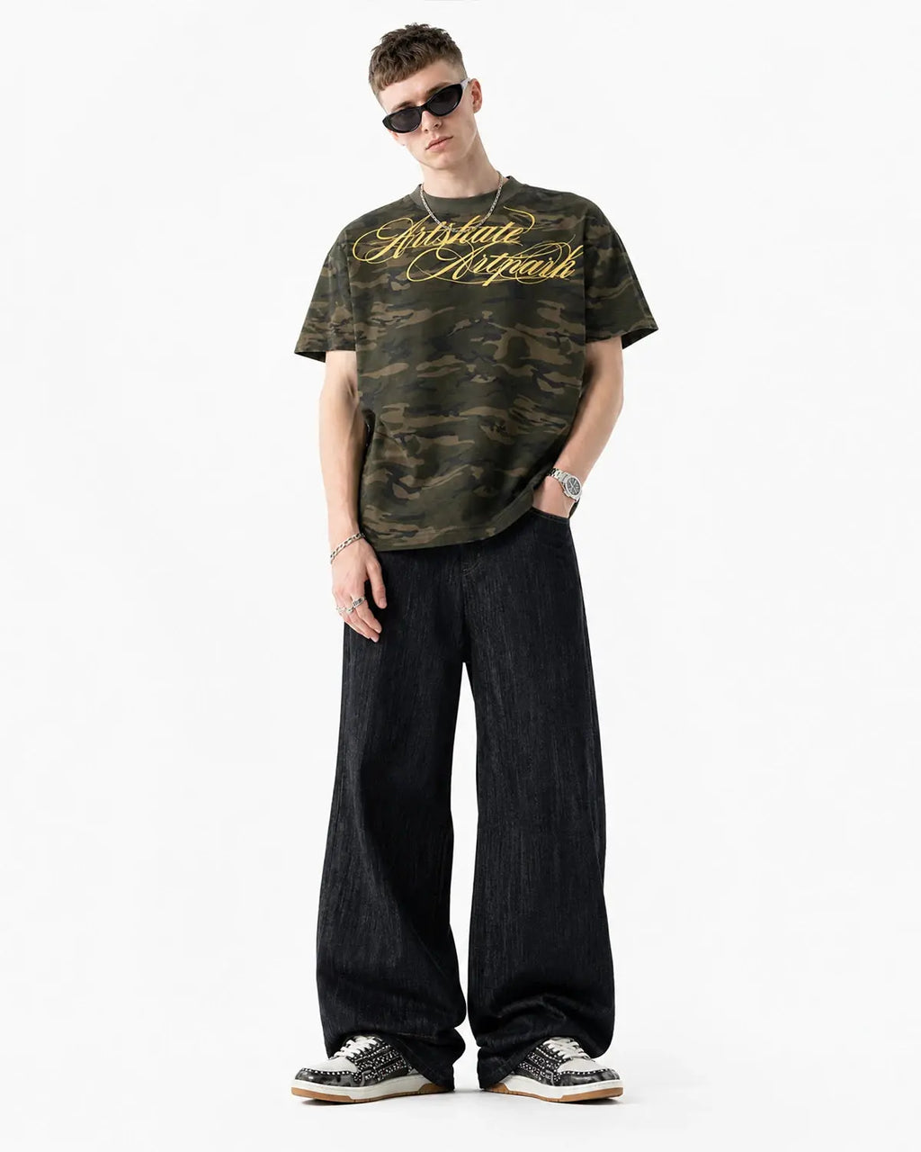 Embroidered Raw Baggy Jeans | Inflation Streetwear