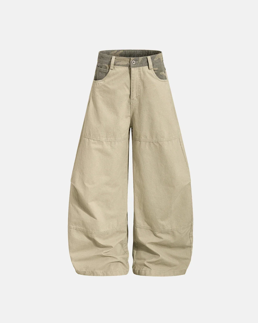 Camo Patchwork Barrel Pants | Inflation Streetwear