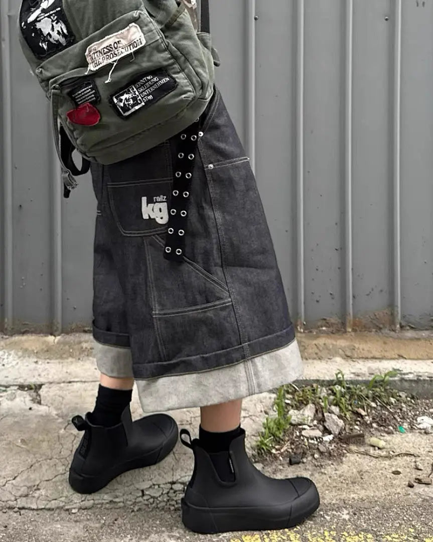 Raw Denim Carpenter Long Jorts | Inflation Streetwear