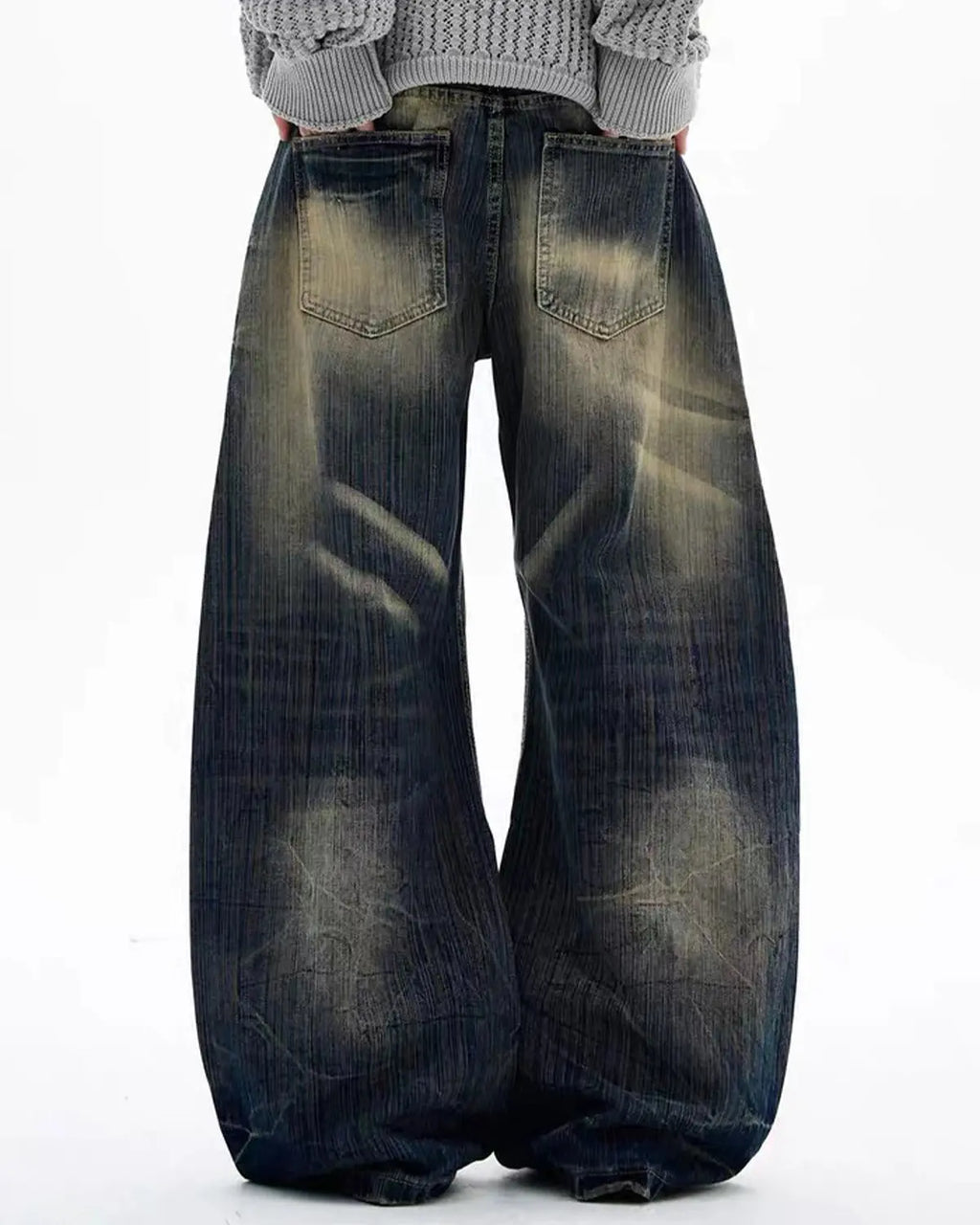 Bamboo Weave Barrel Baggy Jeans | Inflation Streetwear