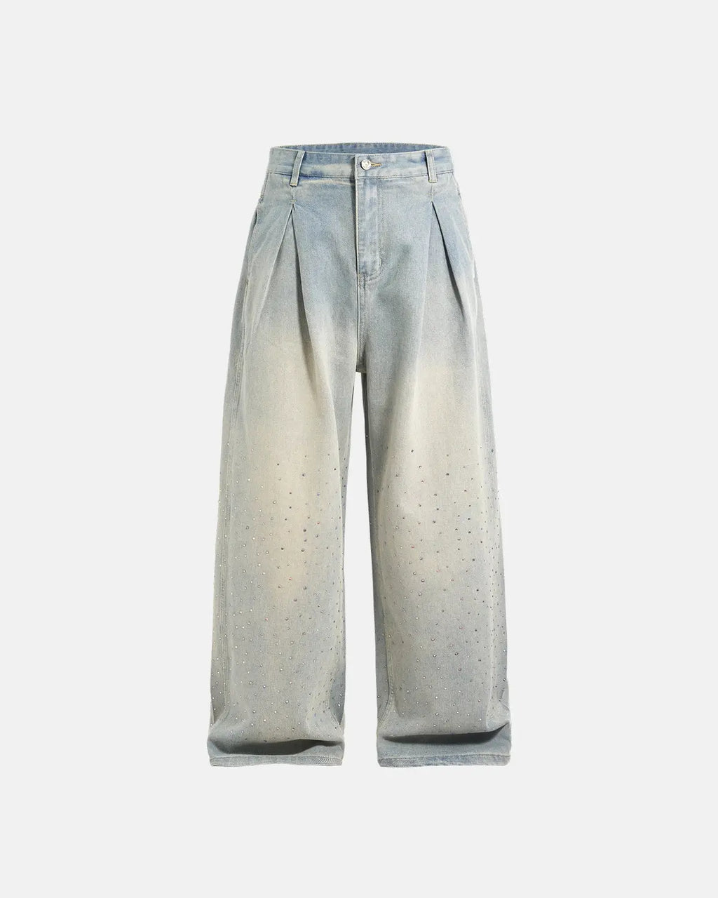 Washed Rhinestone Baggy Jeans | Inflation Streetwear