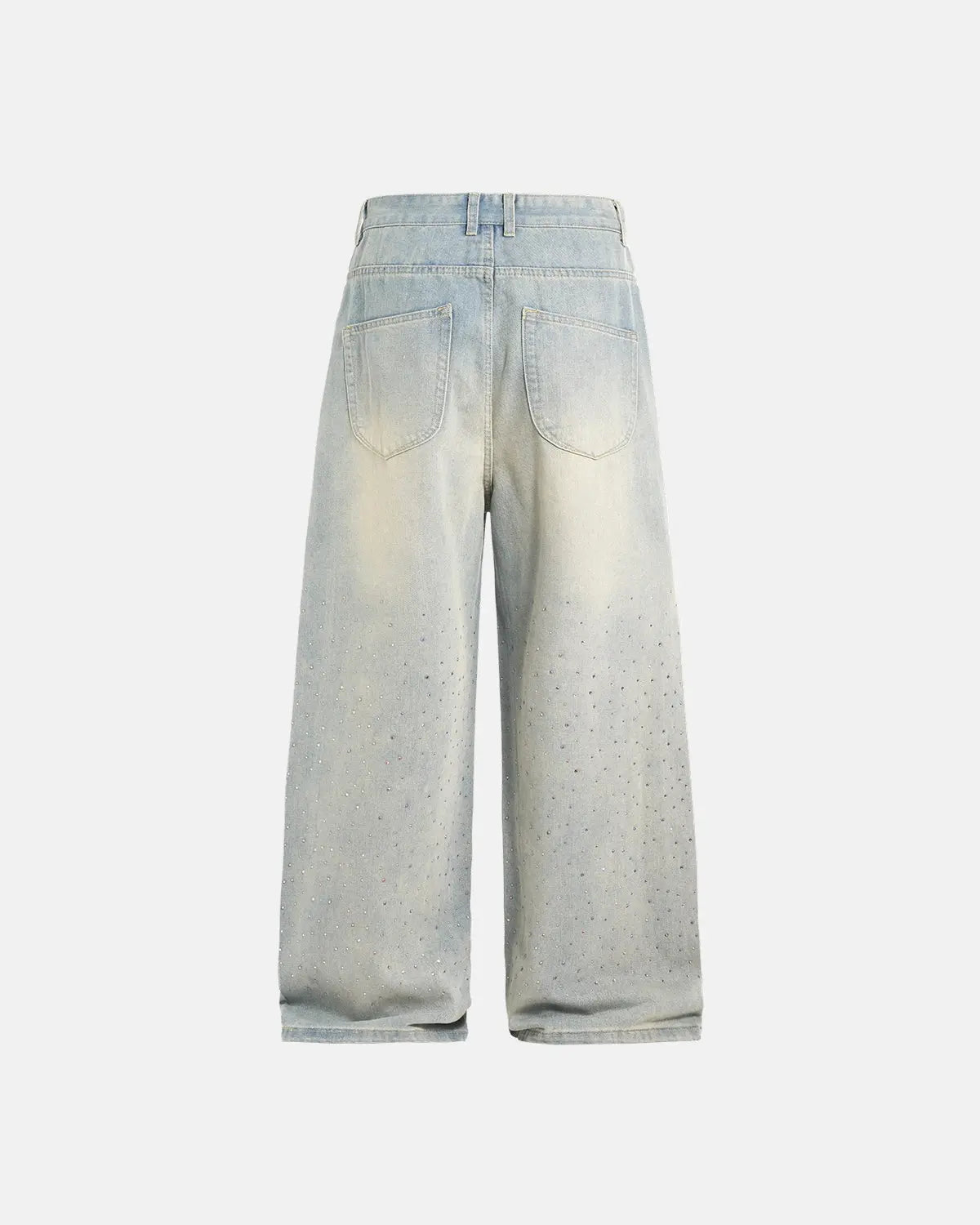 Washed Rhinestone Baggy Jeans | Inflation Streetwear