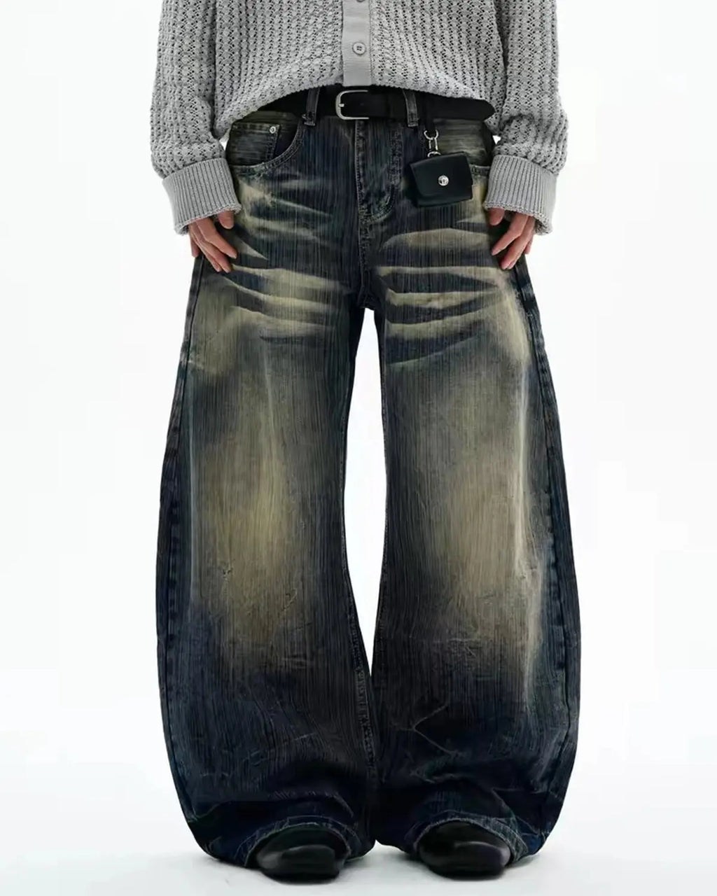 Bamboo Weave Barrel Baggy Jeans | Inflation Streetwear