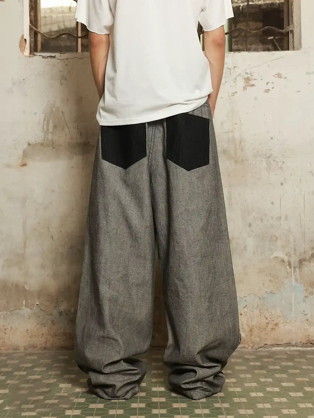 Distressed Reverse Design Baggy Jeans | Inflation Streetwear