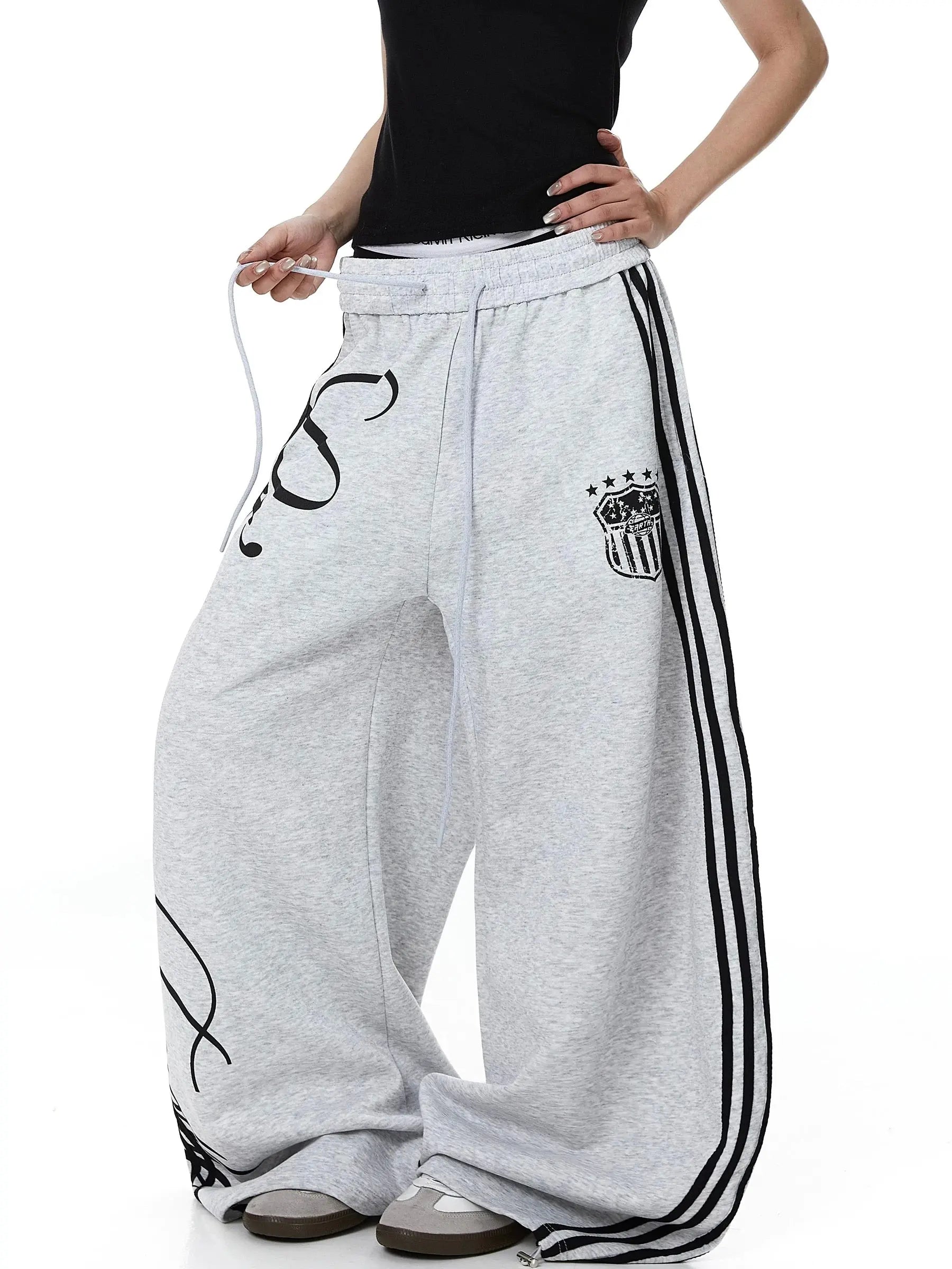 Script Stripe Baggy Sweatpants| Inflation Streetwear