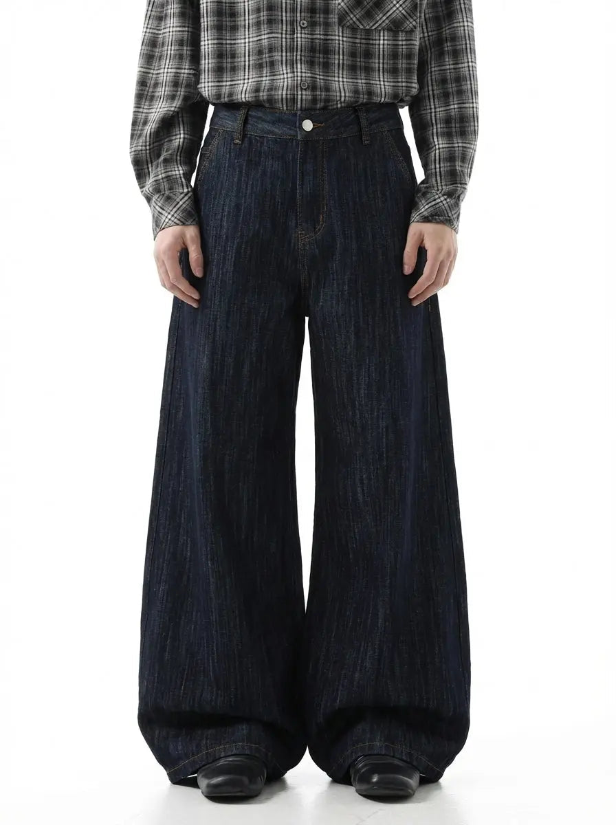 Dark Indigo Wide Bootcut Jeans | Inflation Streetwear