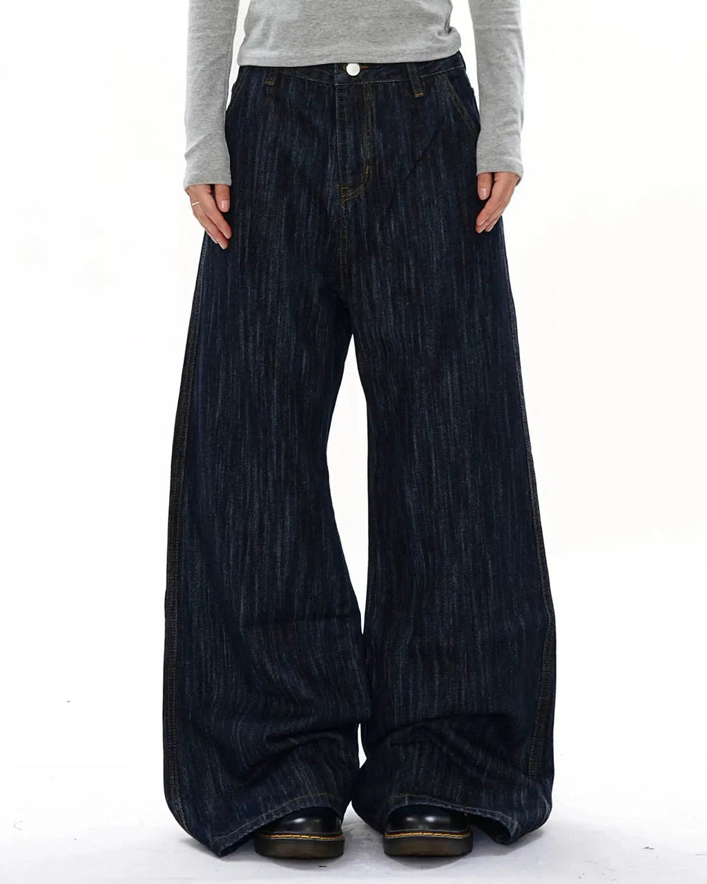 Dark Indigo Wide Bootcut Jeans | Inflation Streetwear