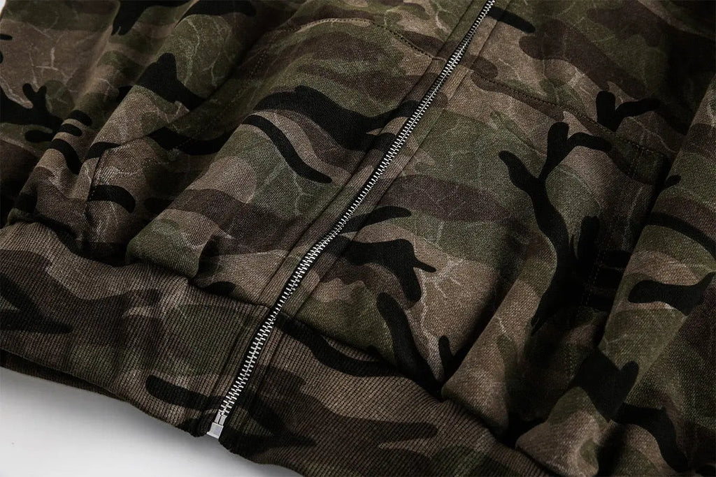 Camouflage Zip Up Jacket | Inflation Streetwear